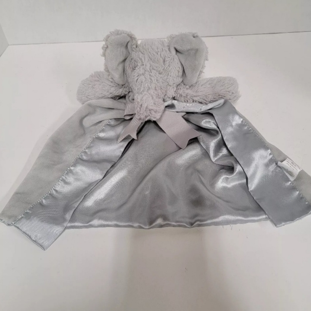 Mud Pie Mudpie Grey Elephant Lovey Security Blanket Satin Lining Velour